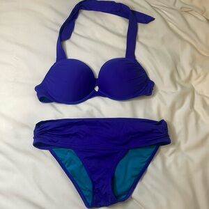 VS blue push up bathing suit set